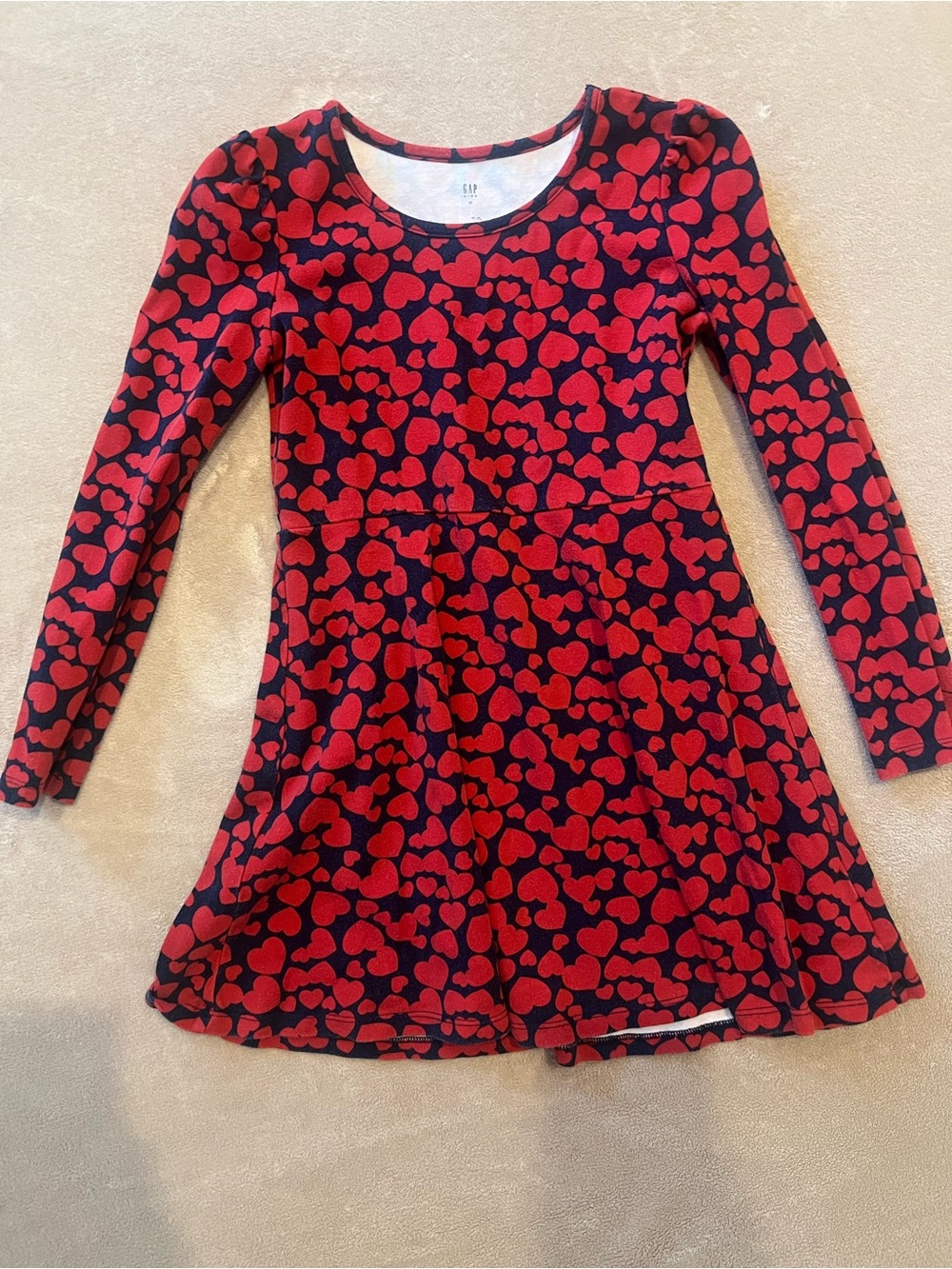 GAP Black Dress with Red Heart Print